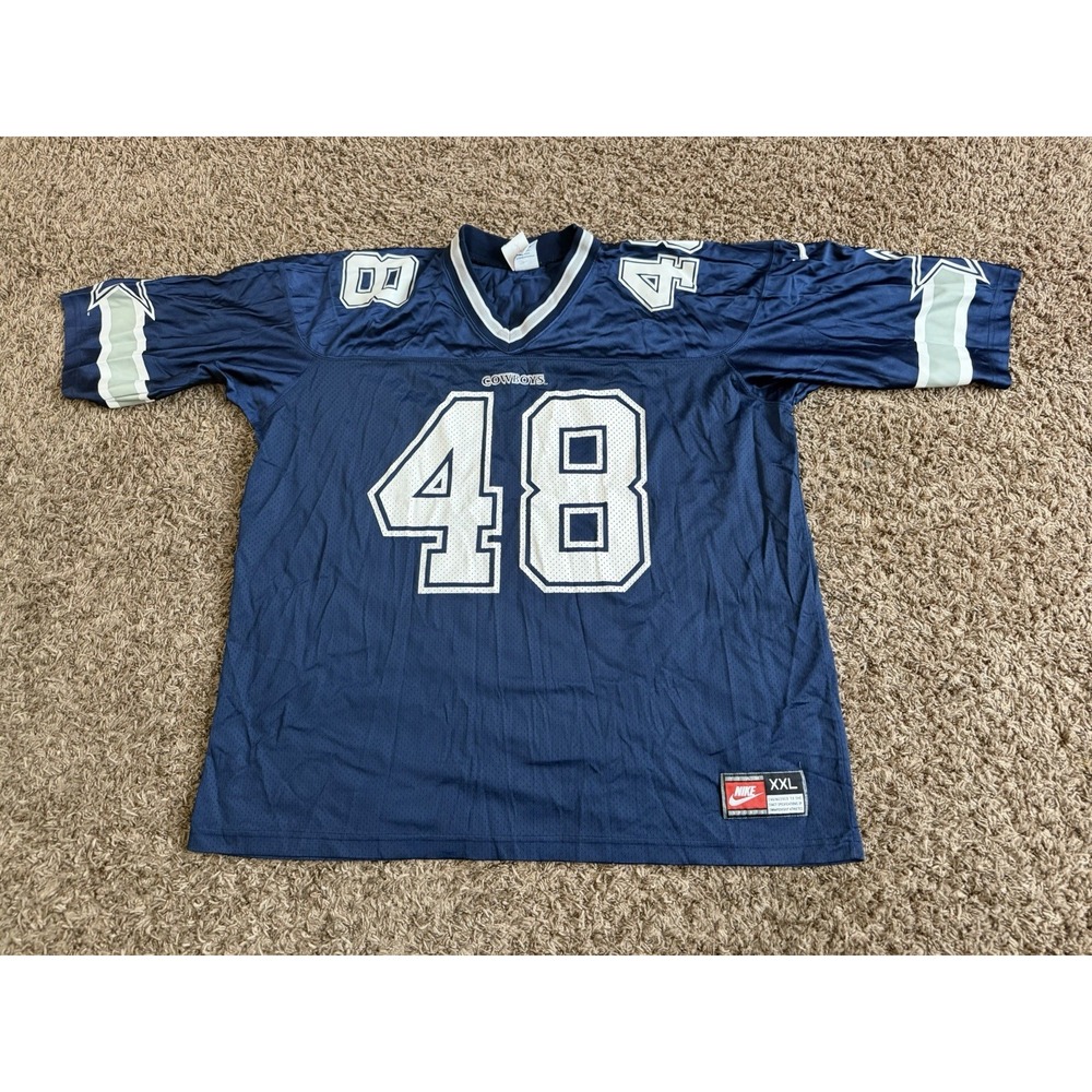 Vintage Nike Daryl Johnston # 48 DALLAS COWBOYS NFL Football Jersey Mens Sz 2XL